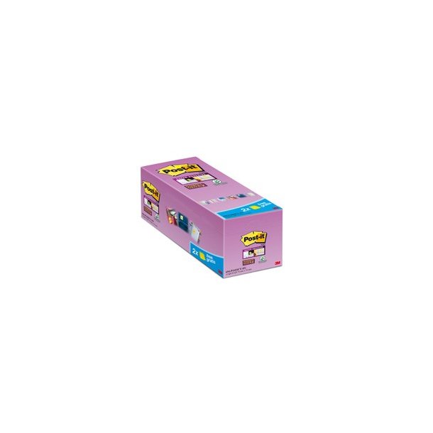 3M Post-it super Sticky notes - 76x76 - V-pack - gul - 90 blade Pr. blok - 16 stk.