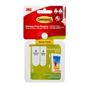 3M Command - sm� og medium - hvide strips til billedoph�ng