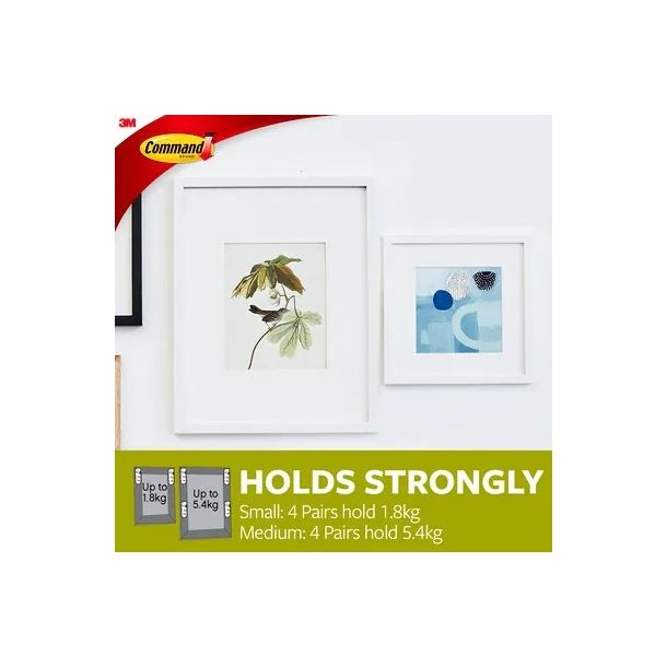 3M Command - sm� og medium - hvide strips til billedoph�ng