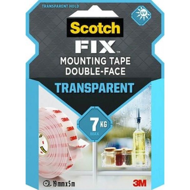 3M Scotch-Fix monteringstape - dobbeltklbende - indendrs - 19 mm x 5 m - 1 rulle