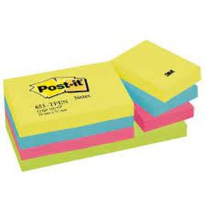 3M Post-it Notes - 38x51 - Energetic - 100 blade pr. blok - 12 stk.
