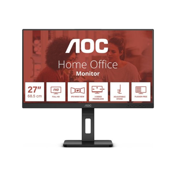 AOC E3 27E3QAF LED skrm 27" - 1920 x 1080 Fuld HD Sort