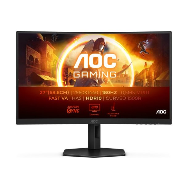 AOC G4 CQ27G4X skrm 27" - 2560 x 1440 Quad HD LCD Sort