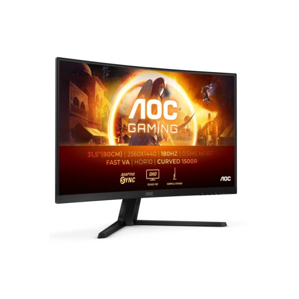 AOC G4 CQ32G4VE skrm 32" - 2560 x 1440 Quad HD LCD Sort, Gr