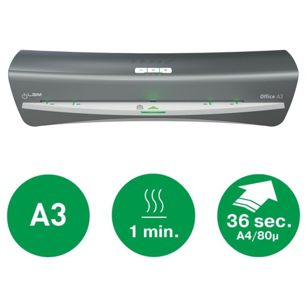 Leitz A3 Lamineringsmaskine - iLAM - Office - Slv - A3 varme laminator