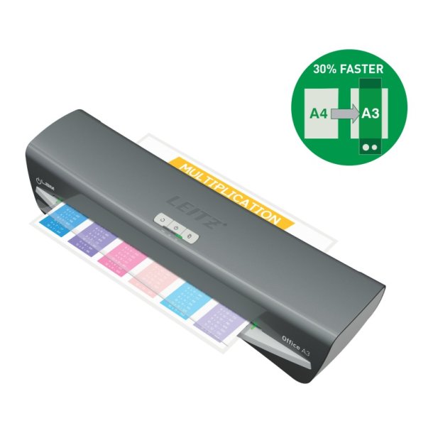 Leitz A3 Lamineringsmaskine - iLAM - Office - Slv - A3 varme laminator
