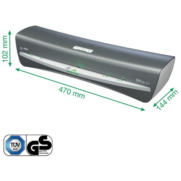 Leitz A3 Lamineringsmaskine - iLAM - Office - Slv - A3 varme laminator