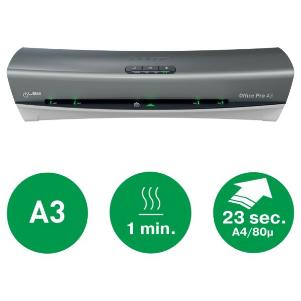 Leitz A3 Lamineringsmaskine - iLAM - Office Pro - slv - A3 varme laminator