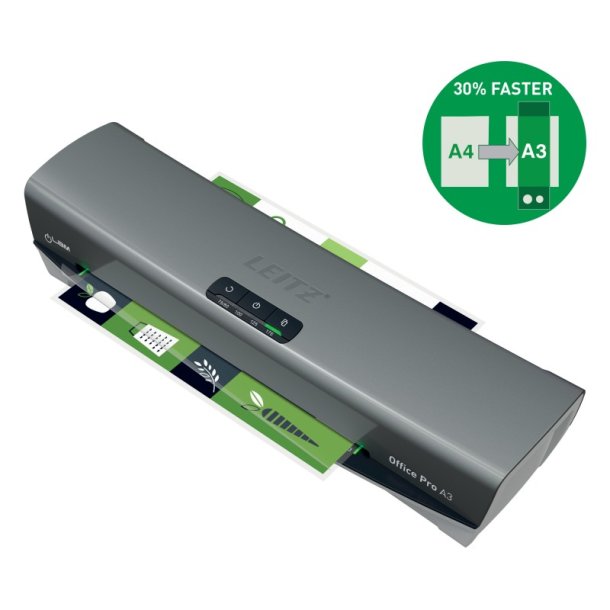 Leitz A3 Lamineringsmaskine - iLAM - Office Pro - slv - A3 varme laminator