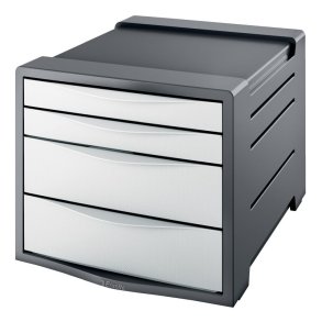 Esselte skuffekabinet A4 Vivida - 4 skuffer - Gr med hvide skuffer