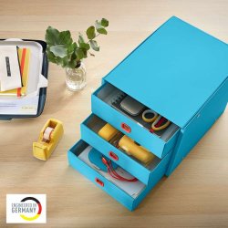 Leitz Skuffekabinet Click &amp; Store Cosy A4 - 3 skuffer - rolig bl