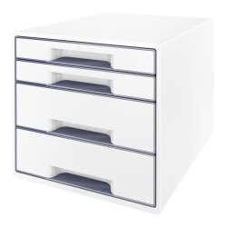 Leitz Skuffekabinet A4 Desk Cube - 4 skuffer - WOW hvid med gr