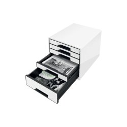 Leitz Skuffekabinet A4 Desk Cube - 5 skuffer - WOW hvid med sort