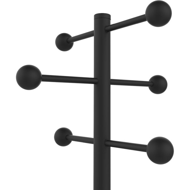 Unilux Access Stumtjener sort - stl - 6 kroge - paraplyholder