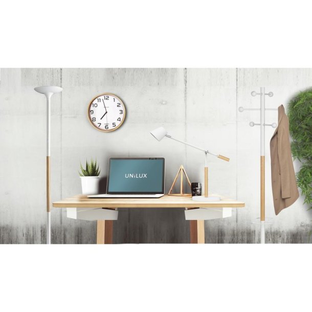 Unilux Access Stumtjener hvid - stl - 6 kroge - paraplyholder