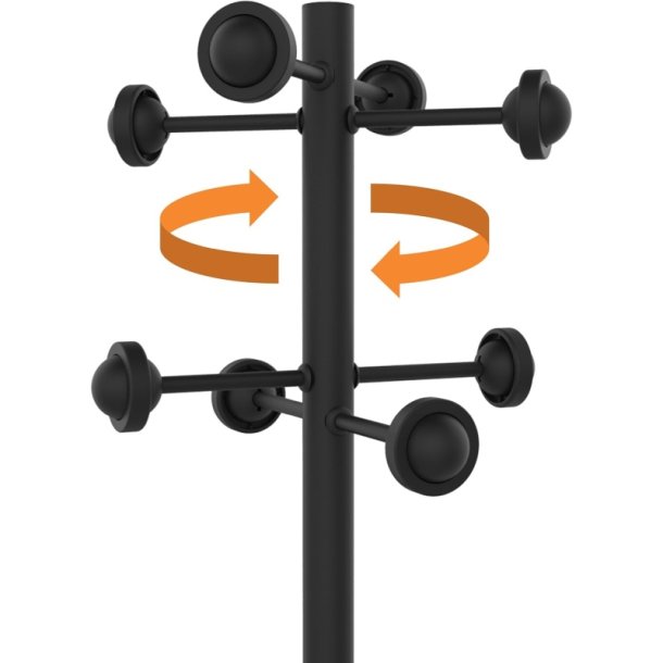 Unilux Accueil Stumtjener Sort - Stl - 8 kroge og paraplyholder