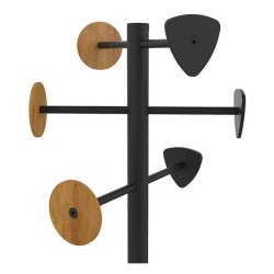 Unilux Bamboo Stumtjener Sort - stl - 6 kroge - paraplyholder