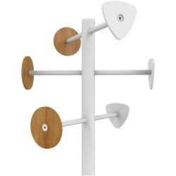 Unilux Bamboo Stumtjener Hvid - stl - 6 kroge - paraplyholder