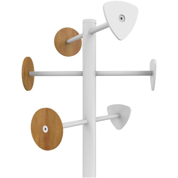 Unilux Bamboo Stumtjener Hvid - stl - 6 kroge - paraplyholder