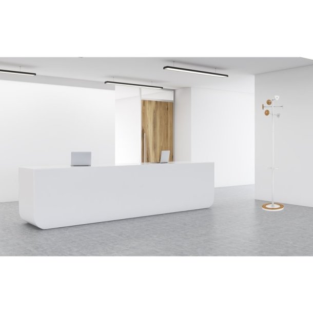 Unilux Bamboo Stumtjener Hvid - stl - 6 kroge - paraplyholder