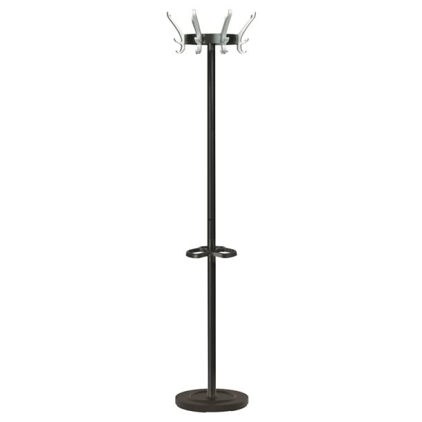 Unilux Cypres Stumtjener Sort - Alu - 8 kroge - paraplyholder
