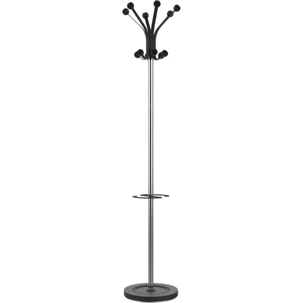 Unilux Hakea Stumtjener Sort - Stl- 12 kroge - paraplyholder