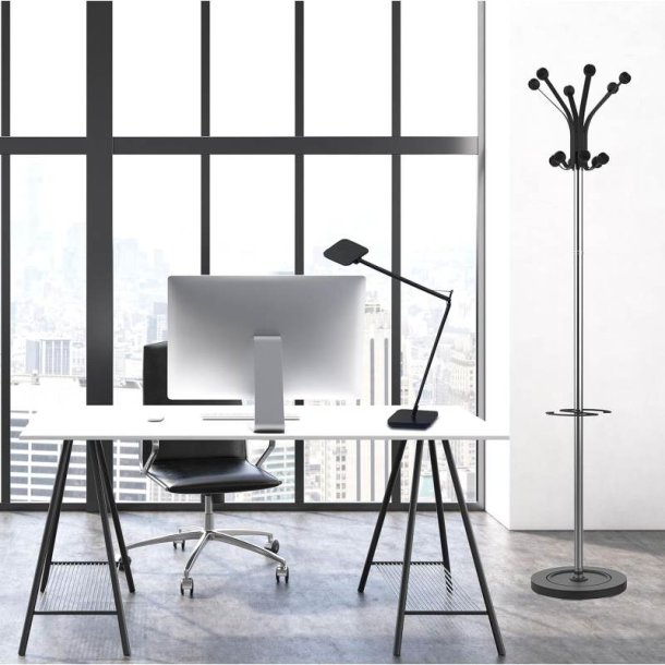 Unilux Hakea Stumtjener Sort - Stl- 12 kroge - paraplyholder