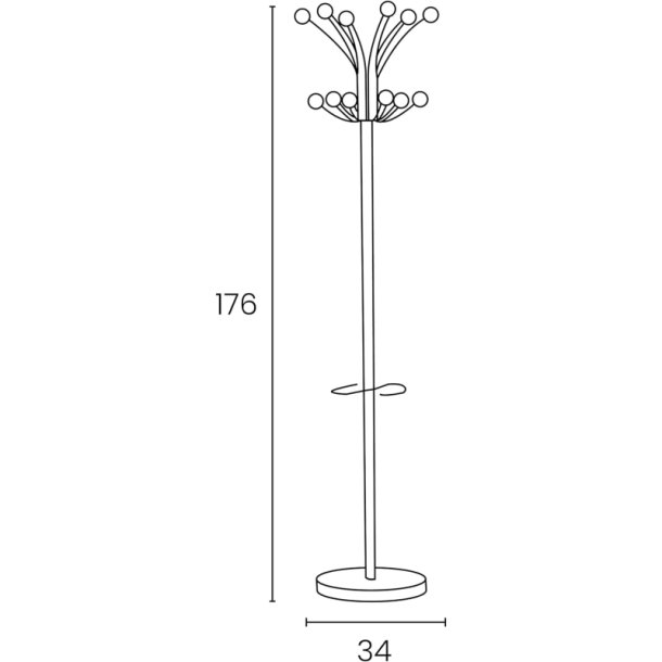 Unilux Hakea Stumtjener Sort - Stl- 12 kroge - paraplyholder