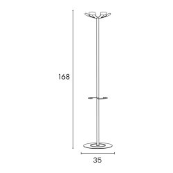 Unilux Aurora Stumtjener Grn - stl - 6 kroge - paraplyholder
