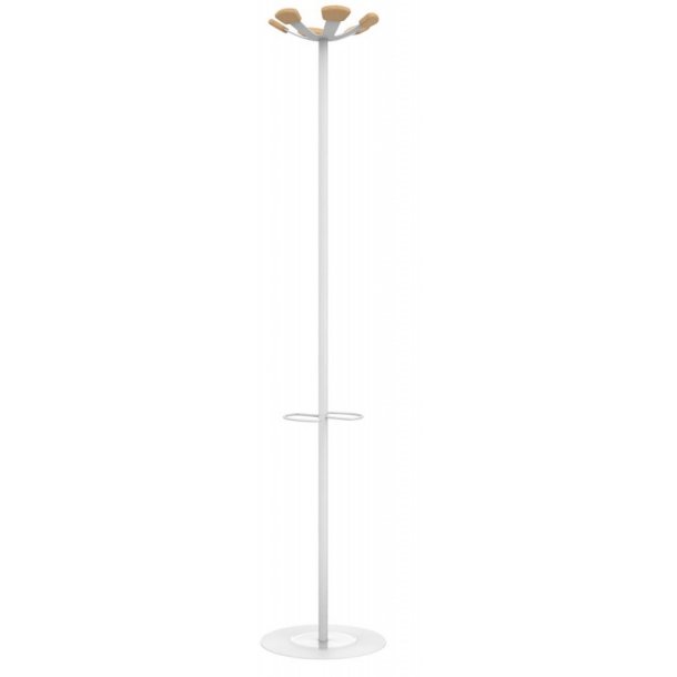Unilux Aurora Stumtjener Hvid - stl - 6 kroge - paraplyholder