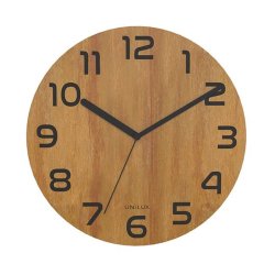 Unilux Palma Bambus Clock 30cm - Analog vgur i bambus