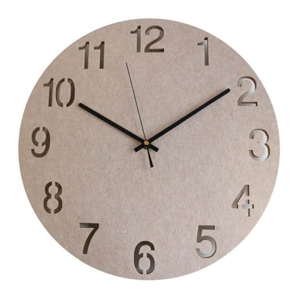 Unilux Hello Clock<br>Analog vgur i Beige<br>Diameter 40 cm<br>Genanvendt materialer