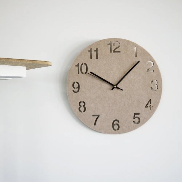 Unilux Hello Clock 40cm vgur - Genanvendt Analog vgur i Beige