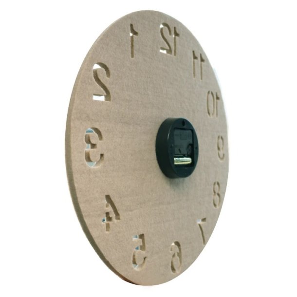 Unilux Hello Clock 40cm vgur - Genanvendt Analog vgur i Beige