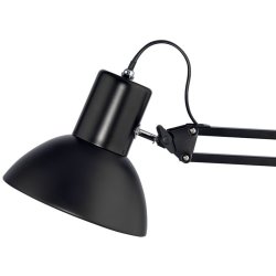 Unilux arkitektlampe Success - Sort 66cm kontorlampe - Drejelig dobbeltleddet arm