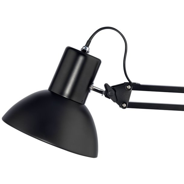 Unilux arkitektlampe Success - Sort 66cm kontorlampe - Drejelig dobbeltleddet arm