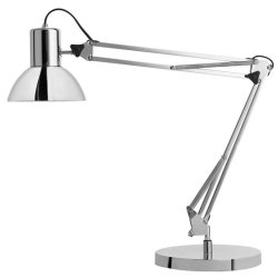 Unilux arkitektlampe Success - Slv kontorlampe - Drejelig dobbeltleddet arm