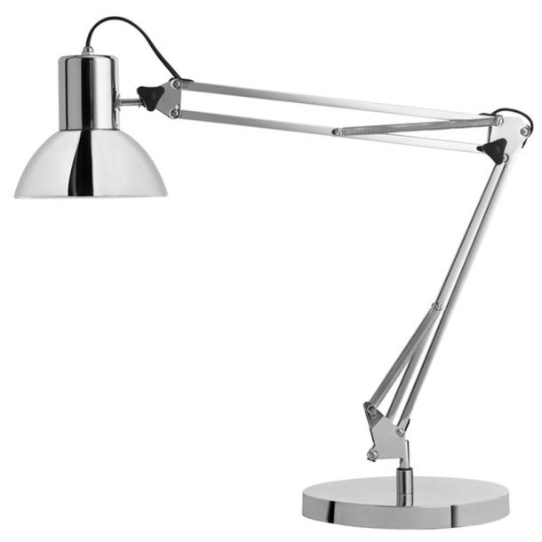 Unilux arkitektlampe Success<br>Slv kontorlampe<br>Drejelig dobbeltleddet arm