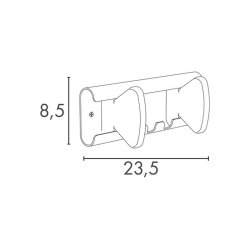 Unilux Aurora knager�kke - hvid st�l med 2 + 2 kroge - B�reevne op til 10 kg