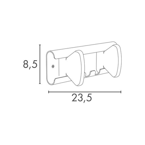 Unilux Aurora knager�kke - hvid st�l med 2 + 2 kroge - B�reevne op til 10 kg