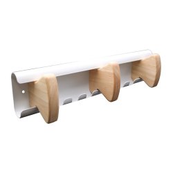 Unilux Aurora knager�kke - hvid st�l med 3 + 4 kroge - B�reevne op til 15 kg