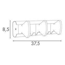 Unilux Aurora knager�kke - hvid st�l med 3 + 4 kroge - B�reevne op til 15 kg