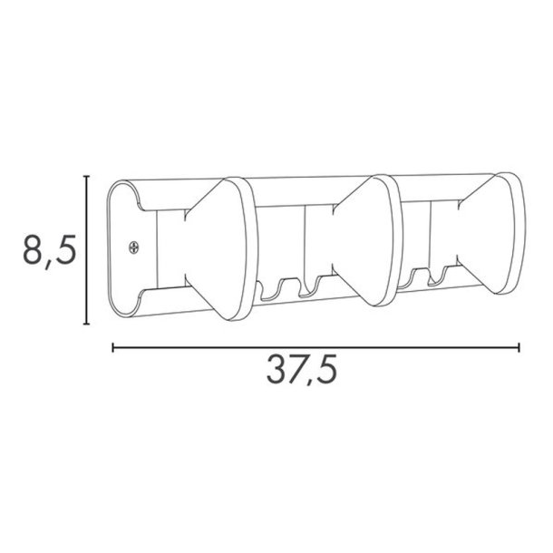 Unilux Aurora knager�kke - hvid st�l med 3 + 4 kroge - B�reevne op til 15 kg