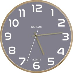 Unilux Baltic Silent Clock 31,5cm - Analog vgur i gr - trramme
