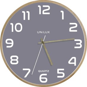 Unilux Baltic Silent Clock 31,5cm - Analog vgur i gr - trramme