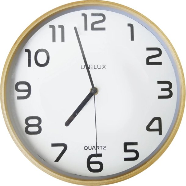 Unilux Baltic Silent Clock<br>Analog vgur hvid - trramme<br>Diameter 31,5 cm