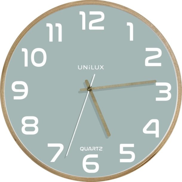 Unilux Baltic Silent Clock<br>Analog vgur Grn - trramme<br>Diameter 31,5 cm