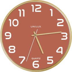 Unilux Baltic Silent Clock 31,5cm - Analog vgur brun - trramme