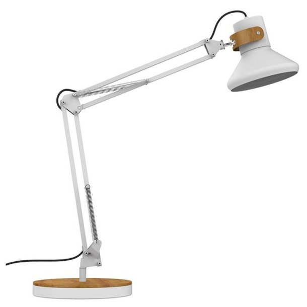 Unilux arkitektlampe Baya<br>Hvid LED kontorlampe<br>dobbelte leddelte drejearm