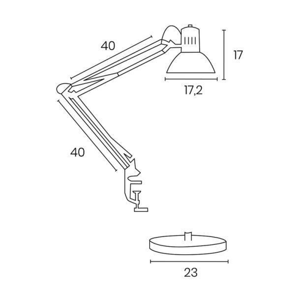 Unilux arkitektlampe Baya - Hvid LED kontorlampe - dobbelte leddelte drejearm